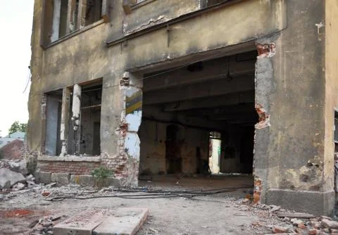 Demolition of building Stock Photos
