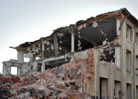 Demolition of building Stock Photos