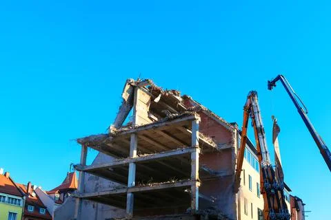 Demolition of a building Stock Photos