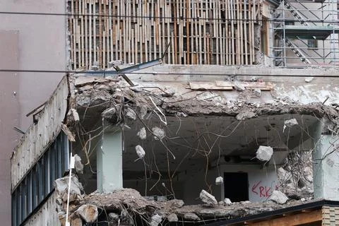 Demolition of a Building Stock Photos