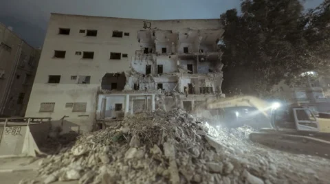 Demolition building time lapse Stock Footage 50791134