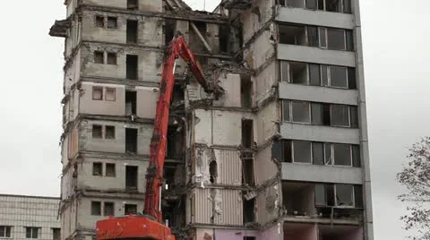 Demolition of buildings Stock Footage 12165950