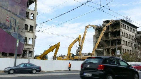 Demolition of Buildings Stock Footage 69734979