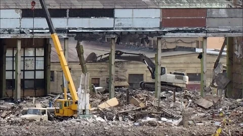 The demolition of buildings Stock Footage 82267433