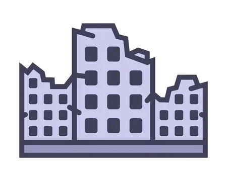 Demolition city building icon. Ilustración de archivo
