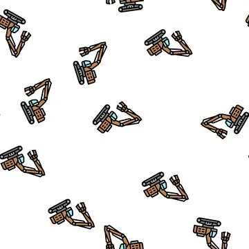 Demolition construction car vehicle vector seamless pattern Stock Illustration