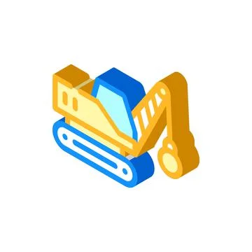 Demolition crane isometric icon vector isolated illustration Illustrazione stock