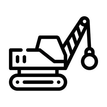 Demolition crane line icon vector isolated illustration 스톡 일러스트