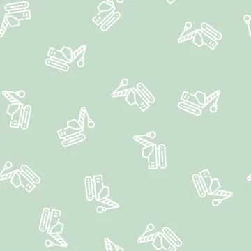 Demolition crane line icon vector isolated illustration Stock Illustration