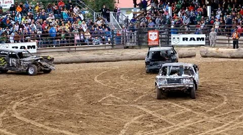 Demolition derby 21 Stock Footage 9409351