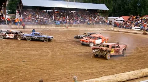 Demolition derby 3 Stock Footage 9568106
