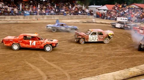 Demolition derby 4 Stock Footage 9538926