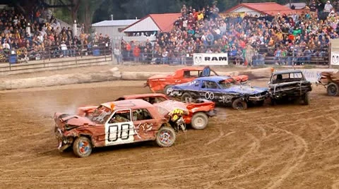Demolition derby 5 Stock Footage 9455344