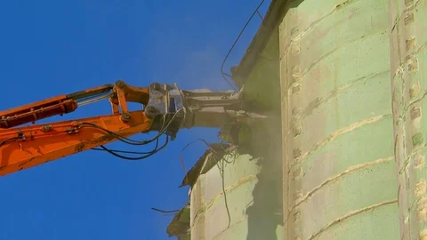 Demolition Dismantling of Buildings, Structures Stock Footage 97190686
