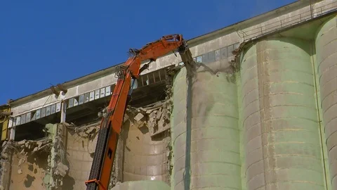 Demolition Dismantling of Buildings, Structures Stock Footage 97191418