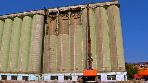 Demolition Dismantling of Buildings, Structures Stock Footage 97193716