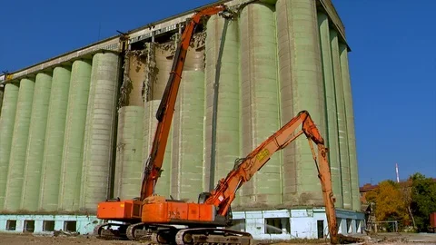 Demolition Dismantling of Buildings, Structures Stock Footage 97196325