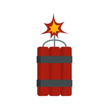 Demolition dynamite icon flat isolated vector 스톡 일러스트