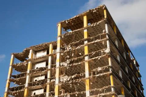 Demolition going on in large building Stock Photos