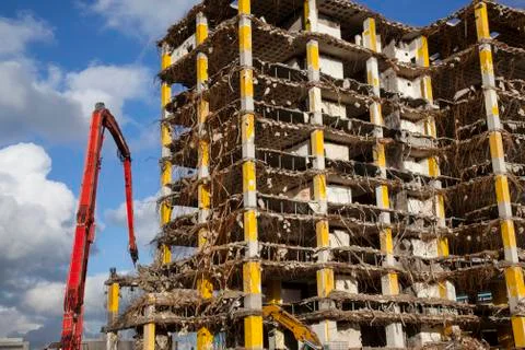 Demolition going on in large building Stock Photos