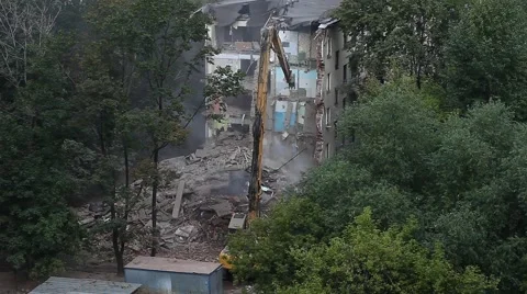 Demolition of home Stock Footage 45417528