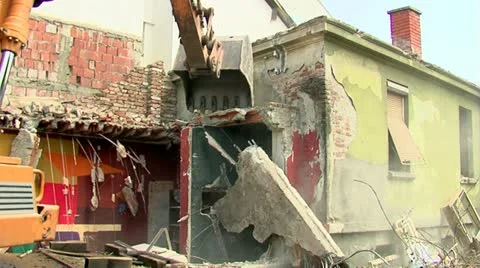 Demolition of House Video stock 11408178