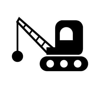 Demolition icon on white background Stock Illustration