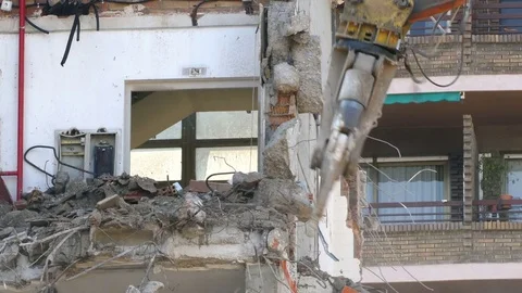 Demolition machinery working. Stock Footage 73698874