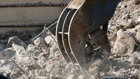 Demolition machinery working.Slow Motion Stock Footage 73235082