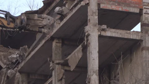 Demolition of a multi-storey building Stock Footage 114720626