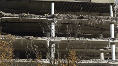 Demolition of an office building Видео 32530140