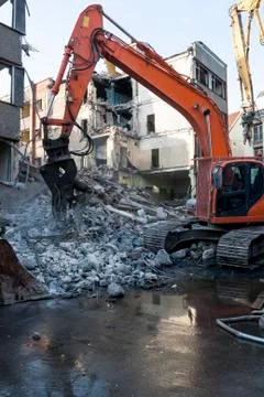 Demolition of an old building Foto stock