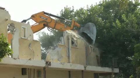Demolition of an old house Stock Footage 11197194