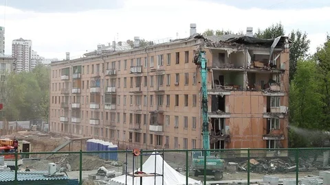 Demolition of an old house Stock Footage 89713761