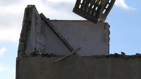 Demolition of an old house Stock Footage 142661836