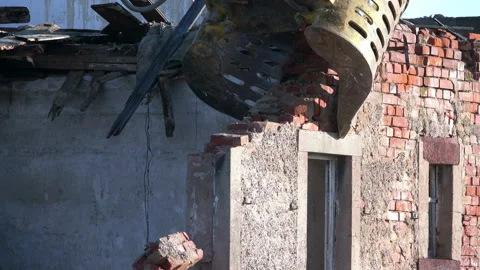 Demolition of an old house Stock Footage 142663525