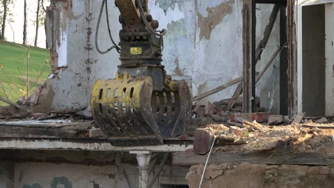 Demolition of an old house Stock Footage 142665698