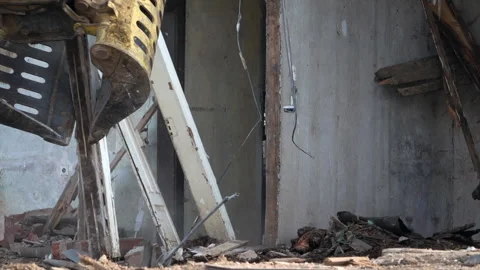 Demolition of an old house Stock Footage 142665758