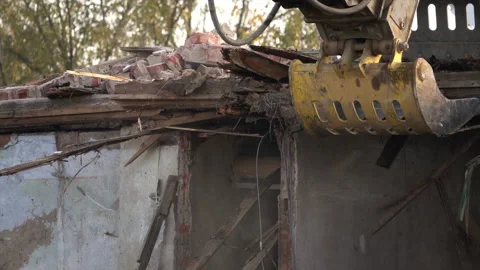 Demolition of an old house Stock Footage 142665920