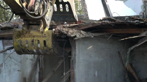 Demolition of an old house Stock Footage 142665966