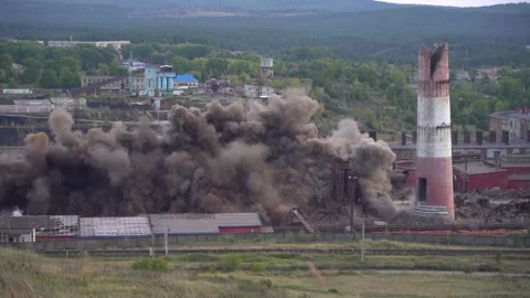 Demolition of old industrial structures. Stock Footage 138882940