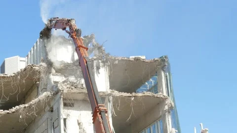 Demolition shears; demolition excavator Stock Footage 227300430