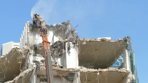 Demolition shears; demolition excavator Video stock 227300488