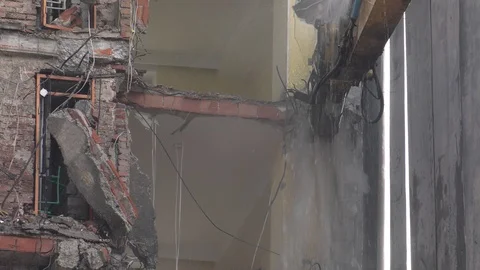 Demolition of a skyscraper. Stock Footage 122940635
