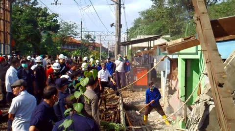 Demolition of Stalls at Station Video stock 24468470