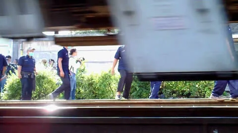 Demolition of Stalls at Station Stock Footage 24485339