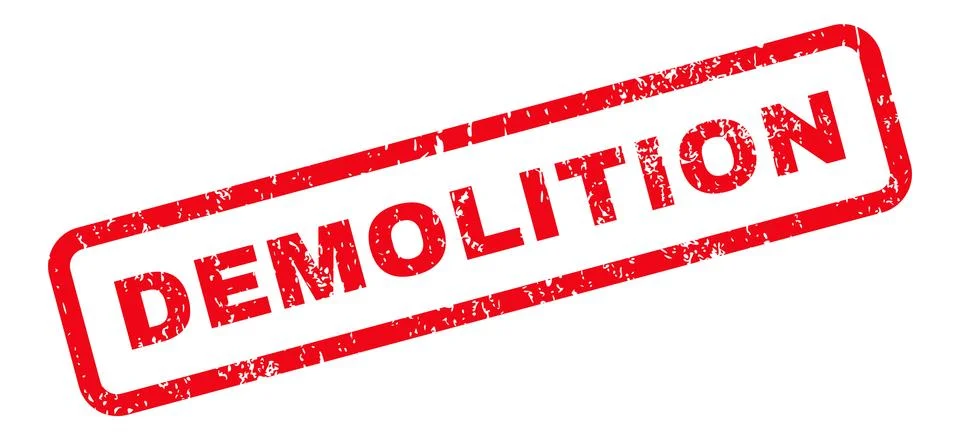Demolition Text Rubber Stamp Stock Illustration