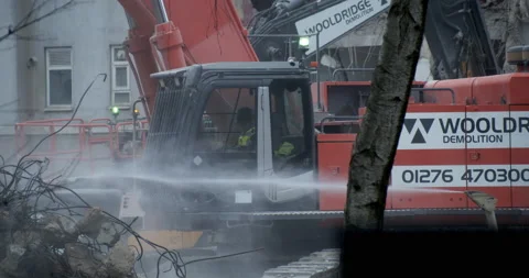 Demolition work in action Stock Footage 149494679