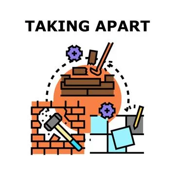 Demolition work concept taking apart renovation process 스톡 일러스트