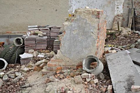 Demolition work Stock Photos